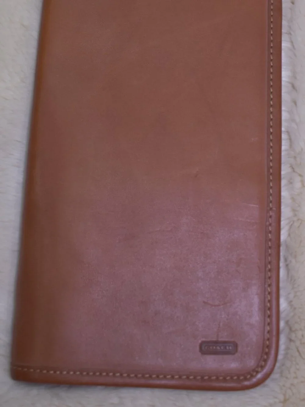 Coach Vintage Leather Tie Case Zip Travel Organizer Brown Leather Portfolio